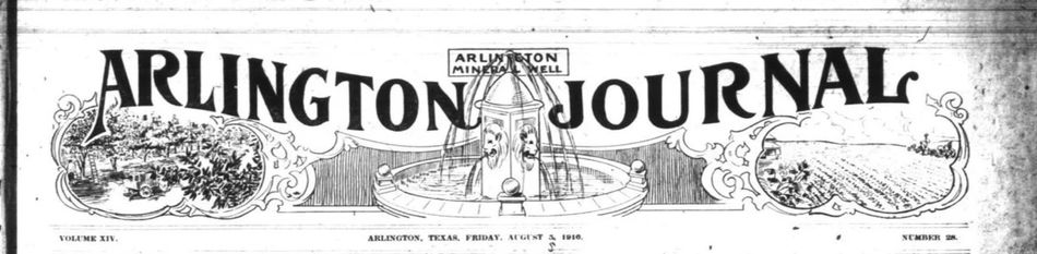 Nameplate for the Arlington Journal for August 5, 1910. 