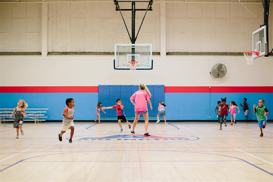 Kids playing in a gym