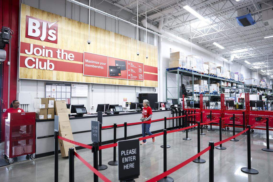 The BJ's Wholesale Club customer service area is set up for a spring 2026 opening in Fort Worth. BJ's is offering a club membership for $20, regularly $60, for one year.
