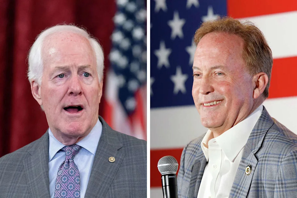 Sen. John Cornyn and Attorney General Ken Paxton. (Associated Press and DMN Staff/Associated Press)