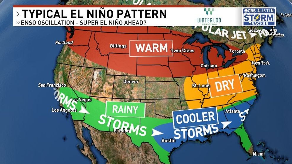 You may have heard the rumor: La Niña is coming to an end and El Niño is taking over and this global phenomenon has a surprisingly huge impact on our local weather here in Central Texas. (Graphic: CBS Austin)
