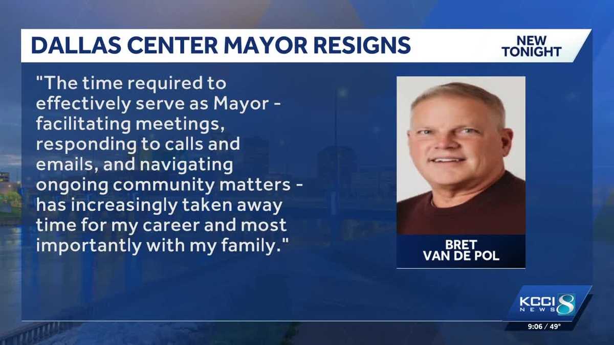 Bret Van De Pol resigns as Dallas Center mayor