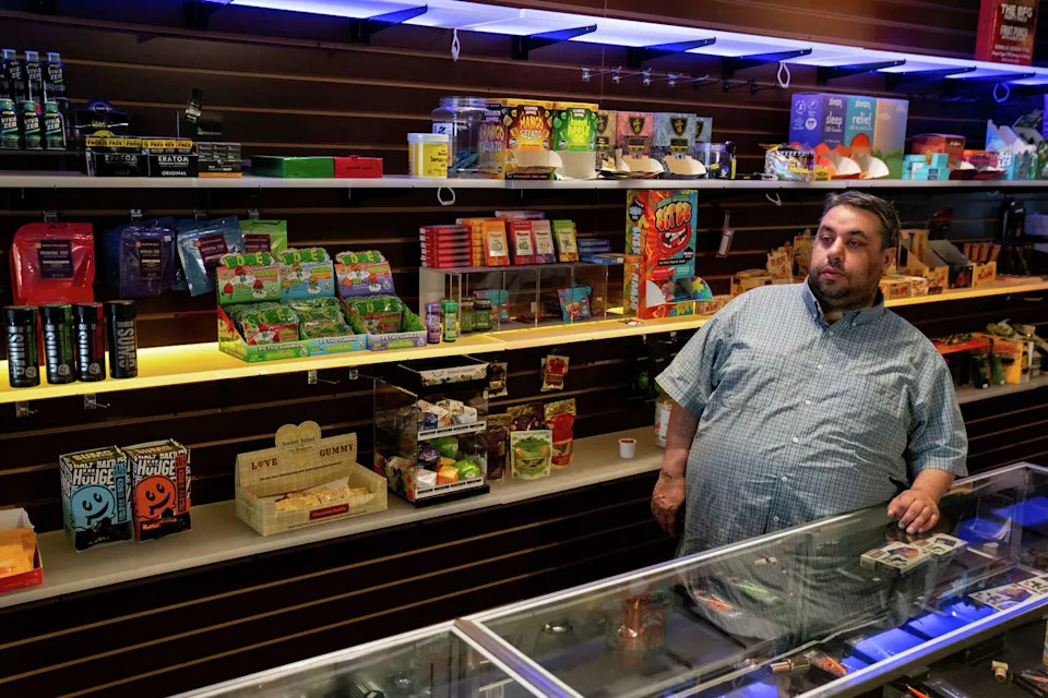 Kaab Malik, owner of iVape ATX, discusses THC laws while at his shop on Guadalupe Street in Austin, Monday, March 30, 2026. New Texas hemp rules effectively banning the sale of smokable hemp and extracts starts on March 31. “This will destroy my business,” Malik said. (Mikala Compton/Austin American-Statesman)