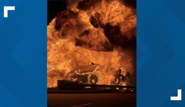 18-wheeler driver stable after massive fire at Fort Worth gas station