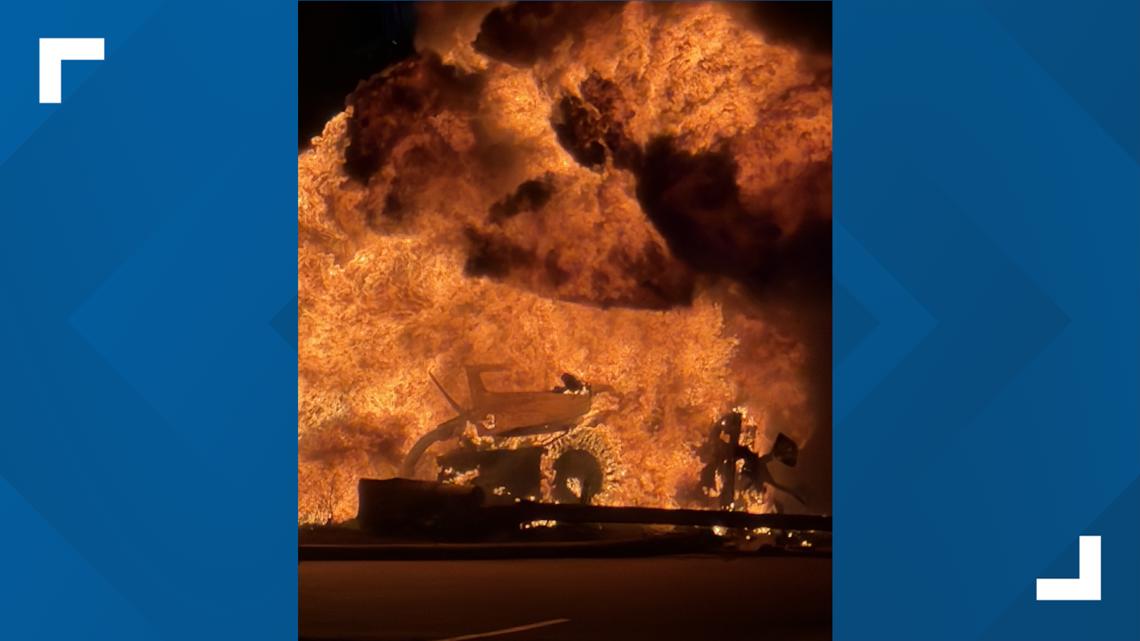 18-wheeler driver stable after massive fire at Fort Worth gas station