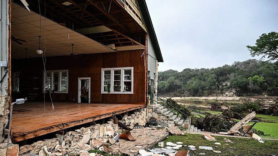 <div>FILE-A view of a damaged building at Camp Mystic, the site of where multiple girls went missing after flash flooding in Hunt, Texas, on July 5, 2025. (Photo by RONALDO SCHEMIDT/AFP via Getty Images)</div>