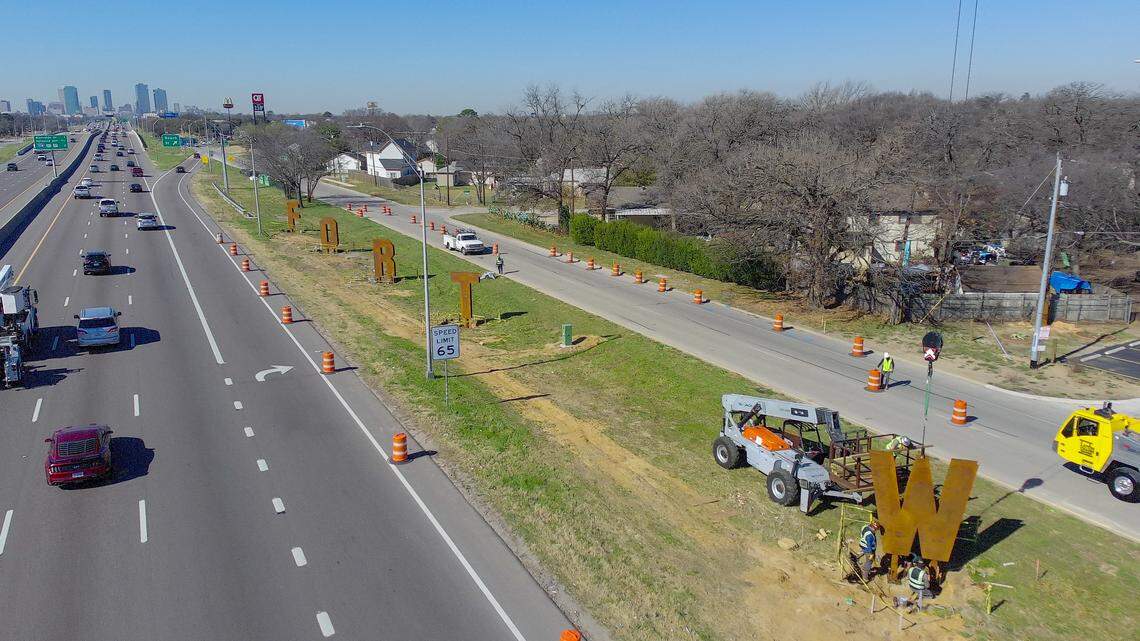 New art installation on Highway 121 spells out ‘Fort Worth’