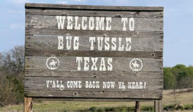 Bug Tussle -- a tiny Texas town with a sensational sign