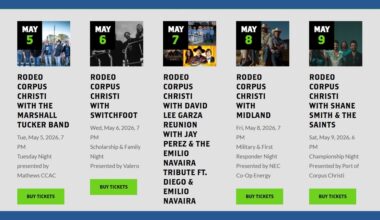 Buc Days 2026 concert series set for Corpus Christi May 1–9