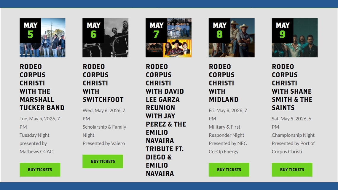 Buc Days 2026 concert series set for Corpus Christi May 1–9