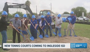 Ingleside ISD breaks ground on new tennis courts