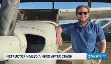 Instructor hailed a hero after crash