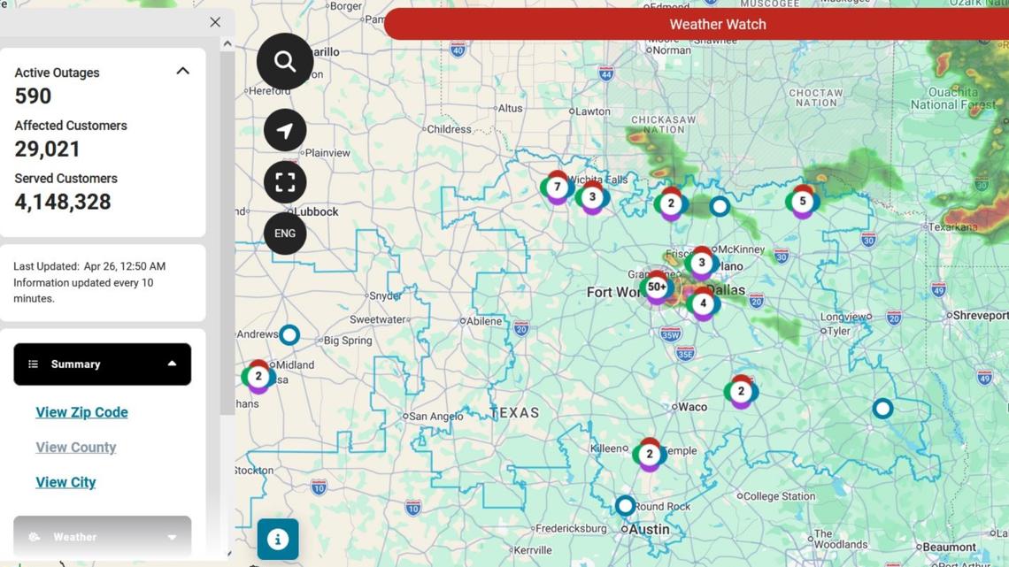 More than 25,000 North Texans without power amid severe thunderstorm