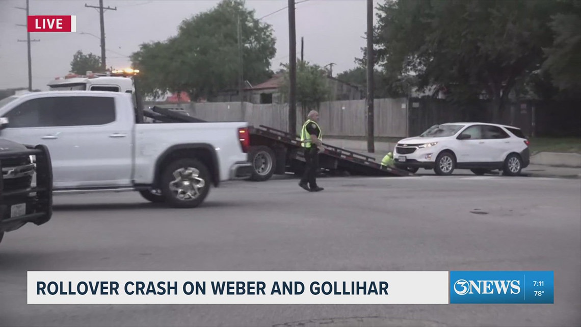 Crash at Weber and Gollihar leaves SUV on its side, minor injuries reported