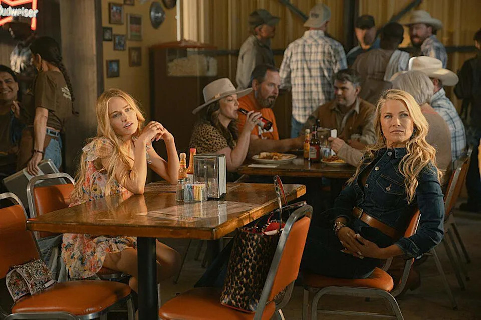 (L to R): Michelle Randolph as Ainsley Norris and Ali Larter as Angela Norris in season 1, episode 4 of “Landman” streaming on Paramount+.