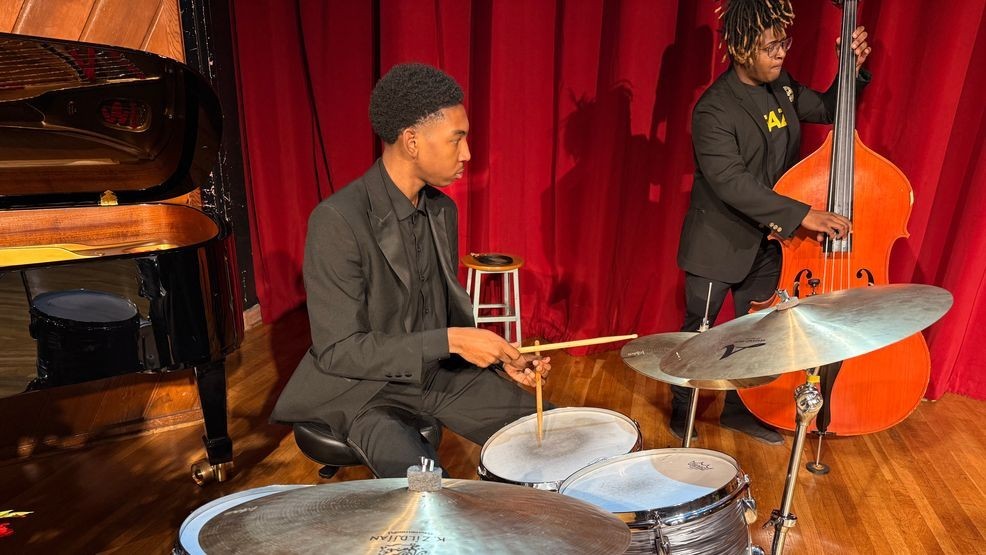 The Huston-Tillotson Jazz Orchestra rehearses in East Austin, reviving a legacy rooted in generations of Black American music. | Credit: Huston-Tillotson Jazz Facebook Page