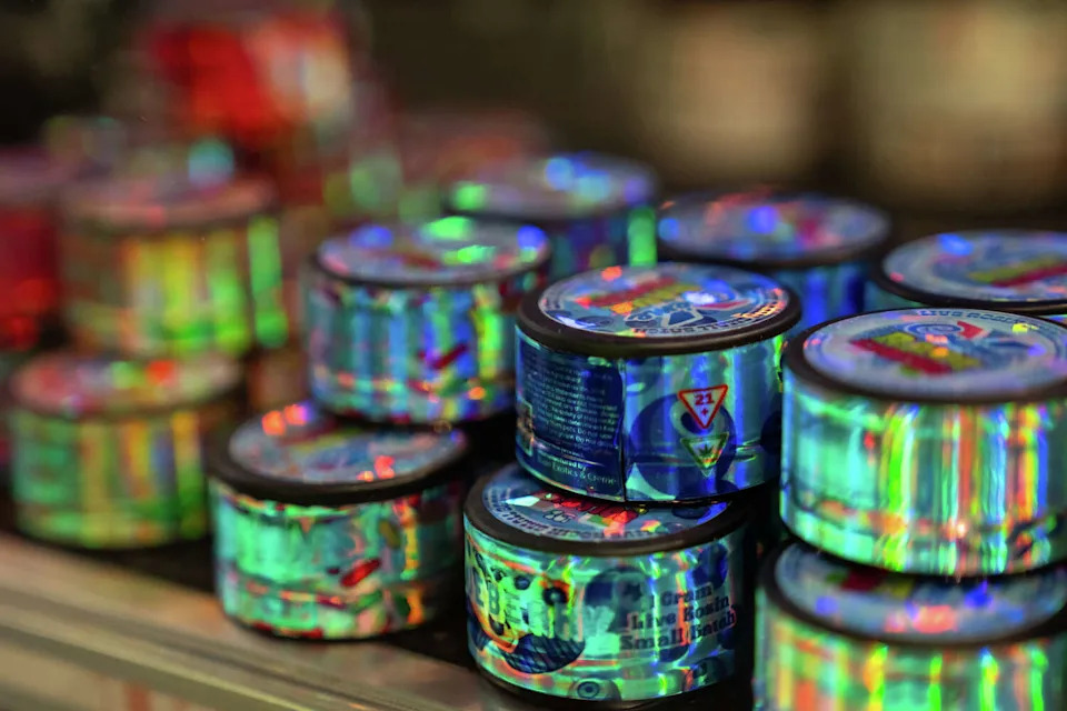 THC concentrates are seen at iVape ATX, on Guadalupe Street in Austin, Monday, March 30, 2026. New Texas hemp rules effectively banning the sale of smokable hemp and extracts starts on March 31. (Mikala Compton/Austin American-Statesman)