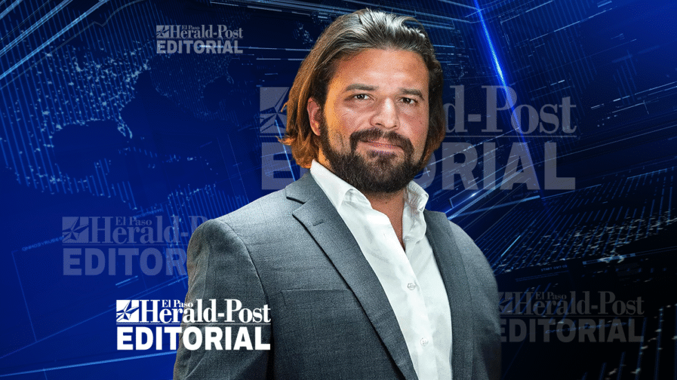 A picture of Brandon Herrera on a blue texture background.