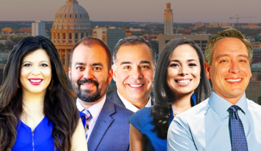 A picture from left to right of Mary E. Gonzalez, Joe Moody, Eddie Morales, Claudia Ordaz and Vince Perez.