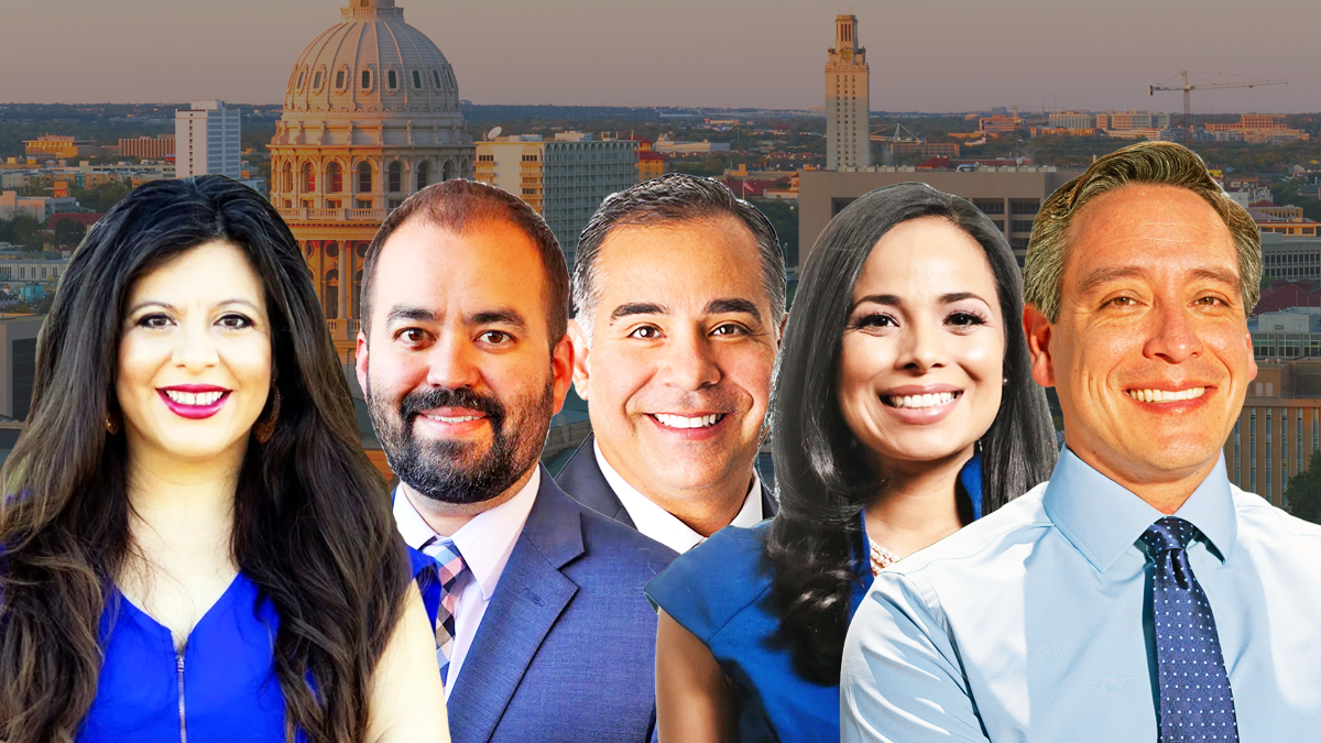 A picture from left to right of Mary E. Gonzalez, Joe Moody, Eddie Morales, Claudia Ordaz and Vince Perez.
