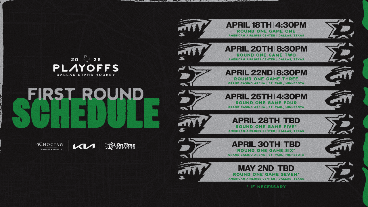 NHL announces Dallas Stars schedule for 2026 Stanley Cup Playoffs First Round series vs. Minnesota