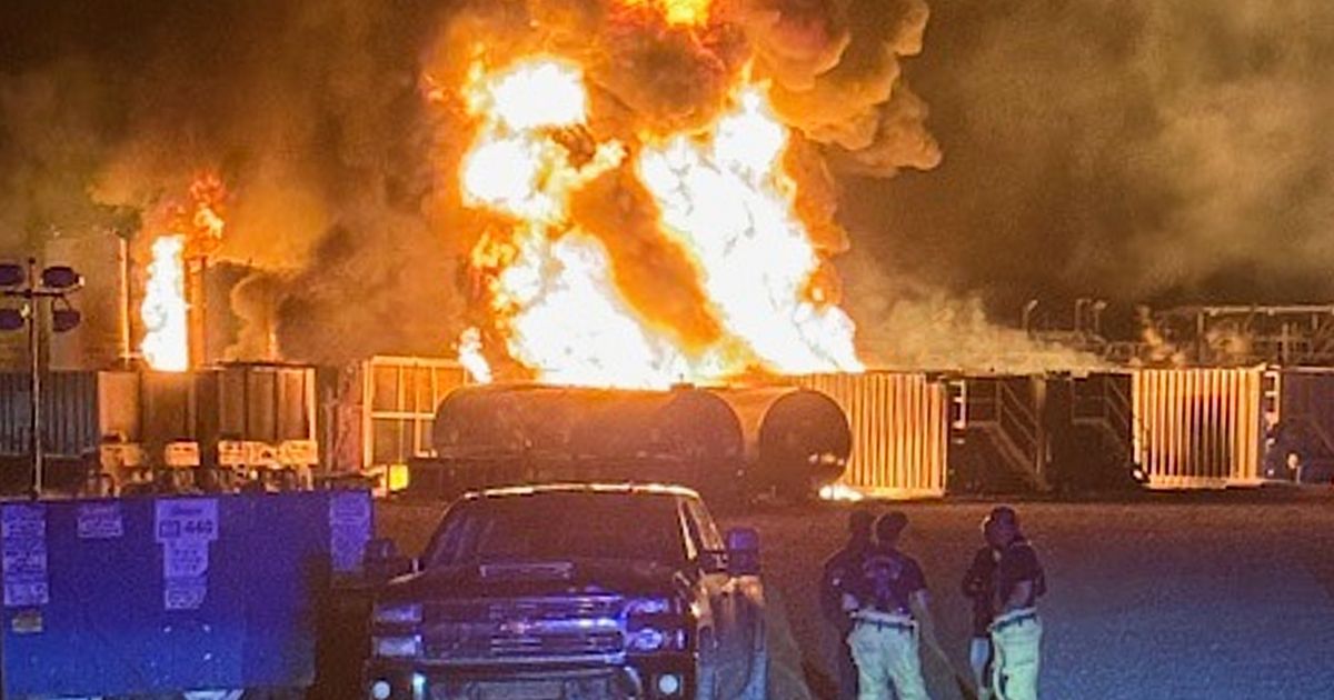 A well site explosion triggers a large fire and evacuations in Texas, but no injuries :: WRAL.com