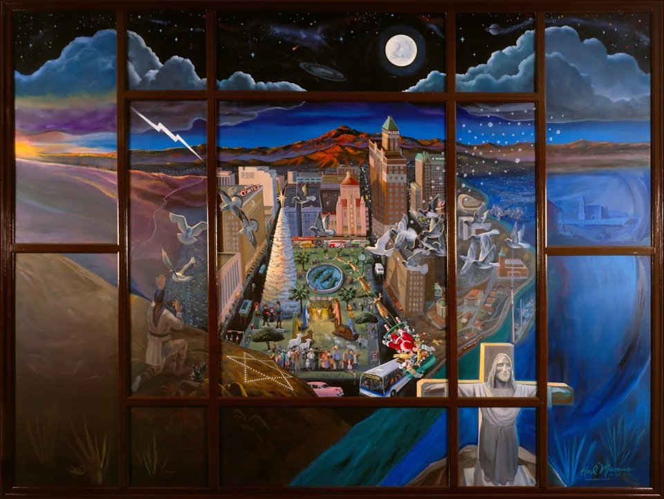 El Paso artist Hal Marcus painted this iconic scene of El Paso at Christmas time in 1993. Prints and posters of the original continue sell as the painting connects with many residents.