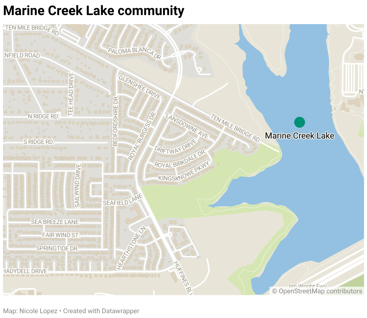 Marine Creek Lake community (Locator map)