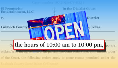 Game rooms get temporary victory in court against Lubbock County – expanded operating hours