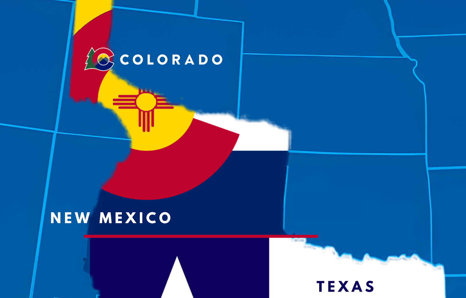 Map of lower United States to include portion of northern New Mexico to become Colorado