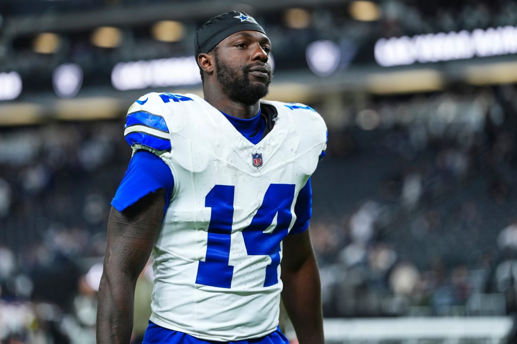 Markquese Bell #14 of the Dallas Cowboys exits the field.