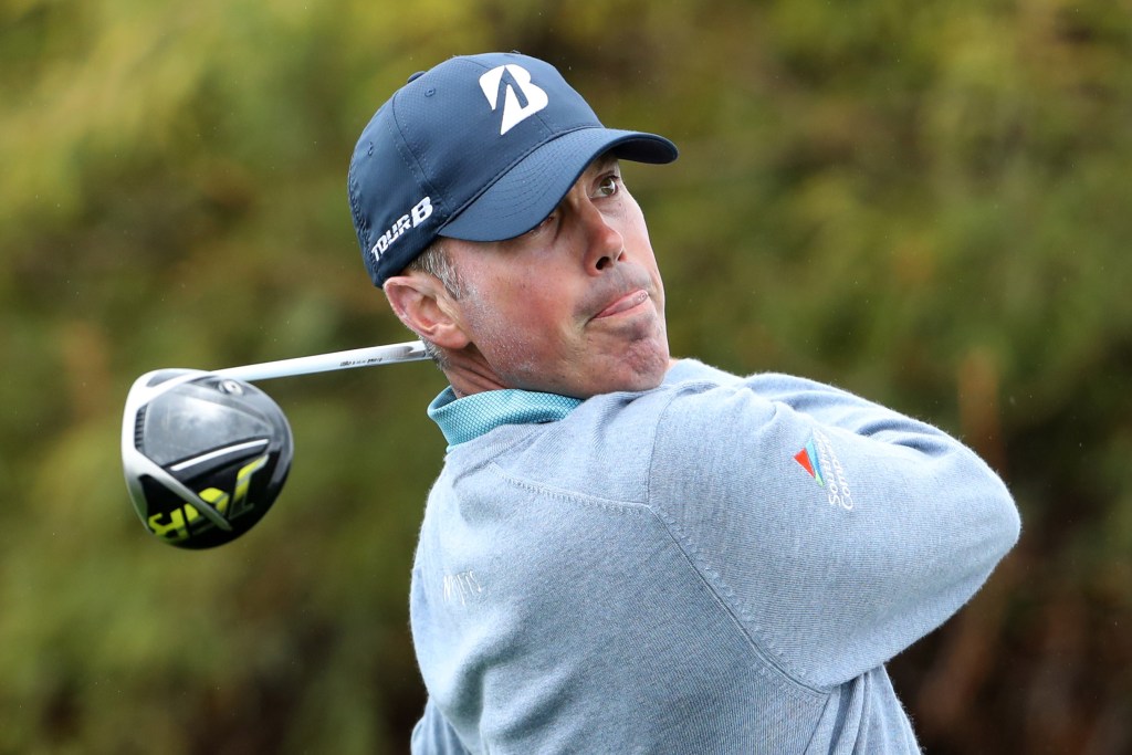 Matt Kuchar playing a shot from the ninth tee during the final round of the Waste Management Phoenix Open.