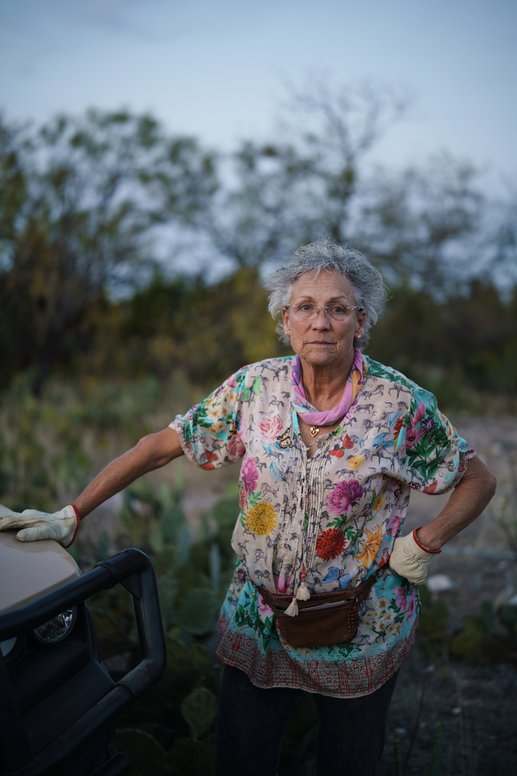 Jackie Lynn Chestnutt poses for a portrait on her property in Knickerbocker, Texas on Tuesday, November 18, 2025. A large number of orphan oil wells are dotted around her property, causing worry that ground water could be contaminated by leeching oil, produced water or chemicals.