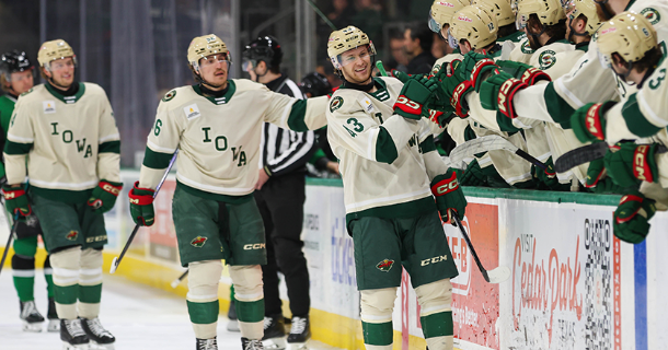 IOWA STAVES OFF TEXAS RALLY, TAKES 5-2 ROAD WIN