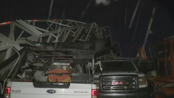 Damage in Enid, Oklahoma, after a tornado ripped through the city just before 8:30 p.m. on April 23, 2026.