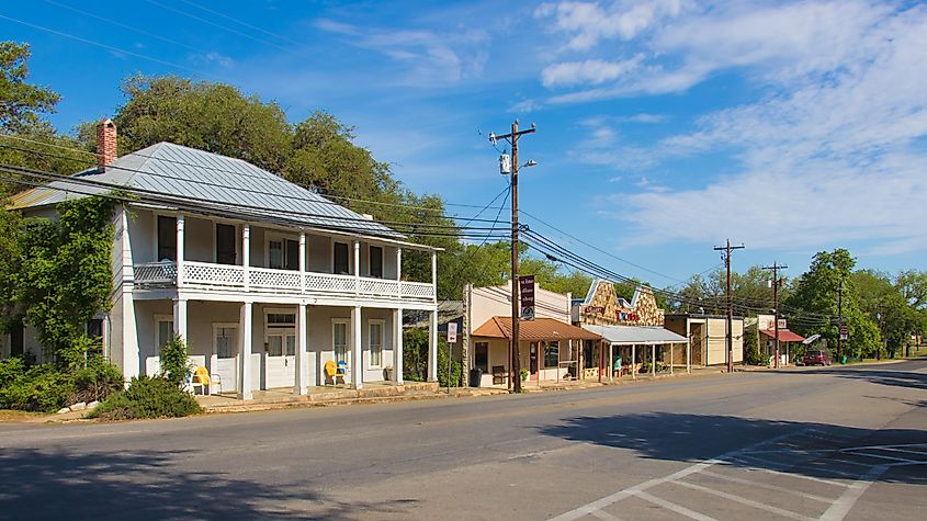 Street view in Johnson City, Texas.
