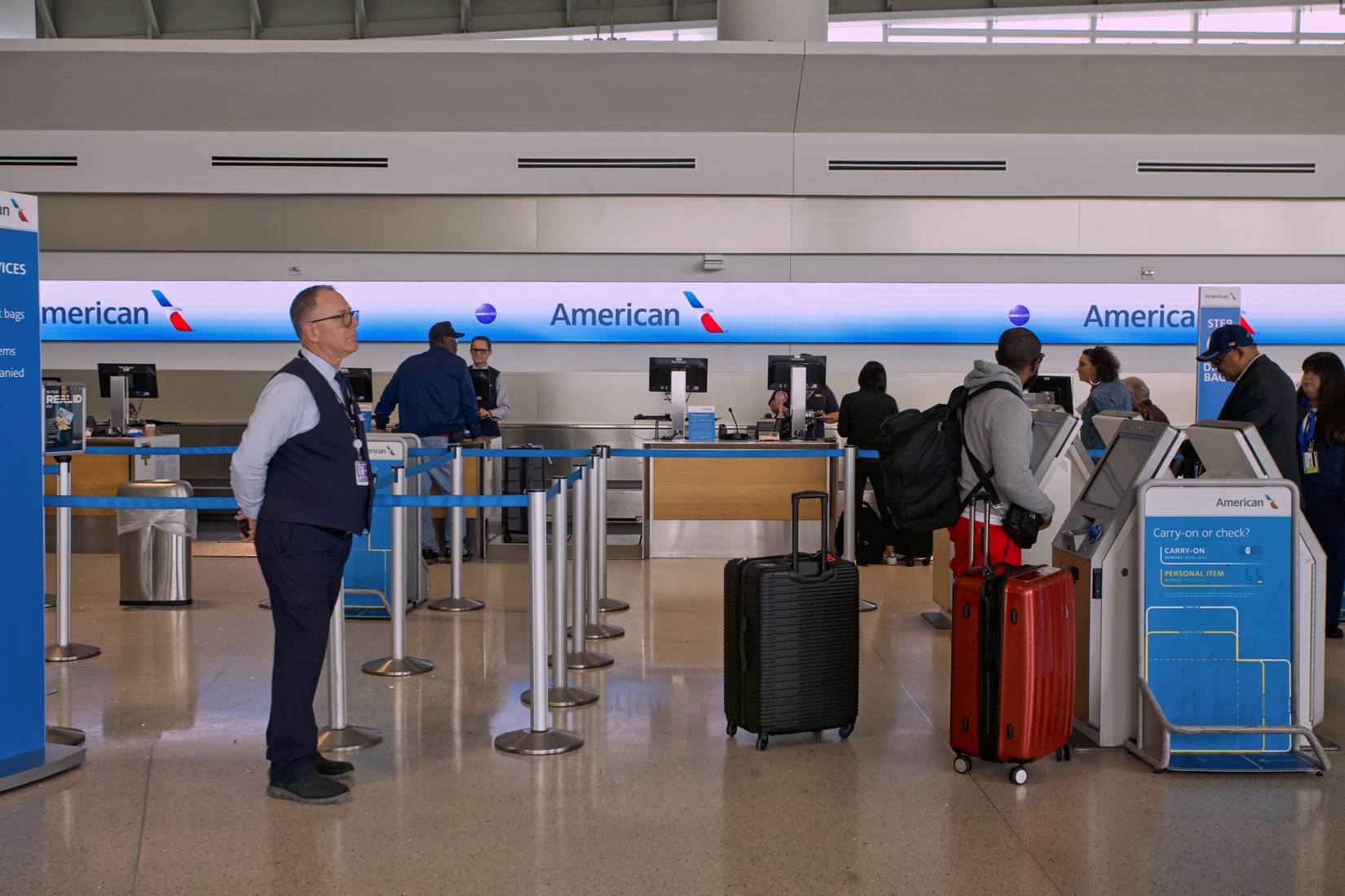 American Airlines ticket counter at Louis Armstrong International Airport