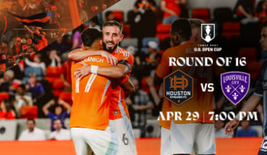 Houston Dynamo FC to host Louisville City FC in U.S. Open Cup Round of 16 on Wednesday, April 29