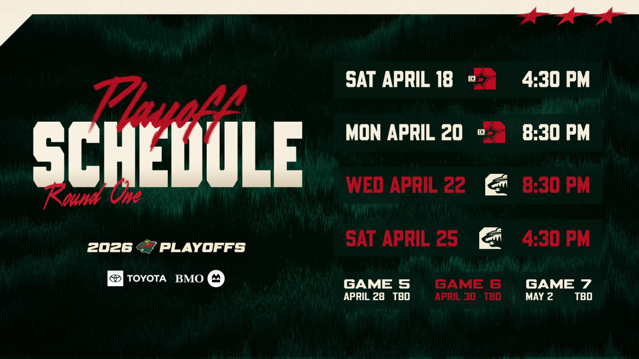 Minnesota Wild First Round Stanley Cup Playoff Schedule Announced
