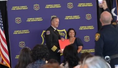 911 dispatcher honored for helping husband save his pregnant wife