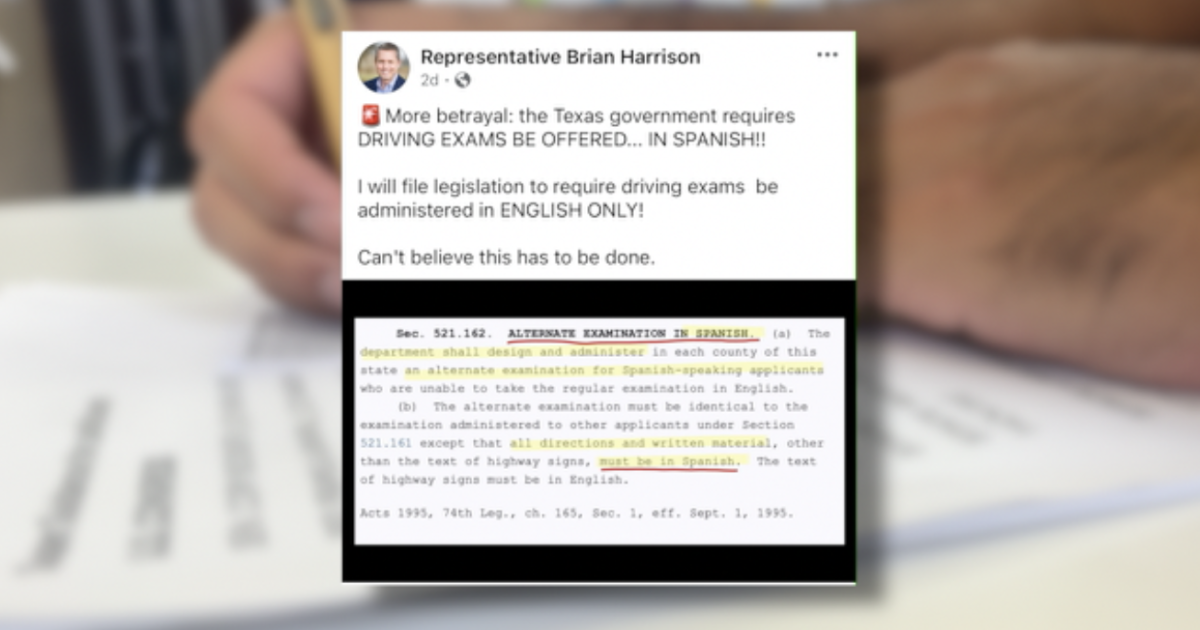 Texas lawmakers propose driving exams exclusively in English