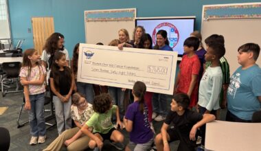 Windsor Park students present donation to Triumph Over Kid Cancer