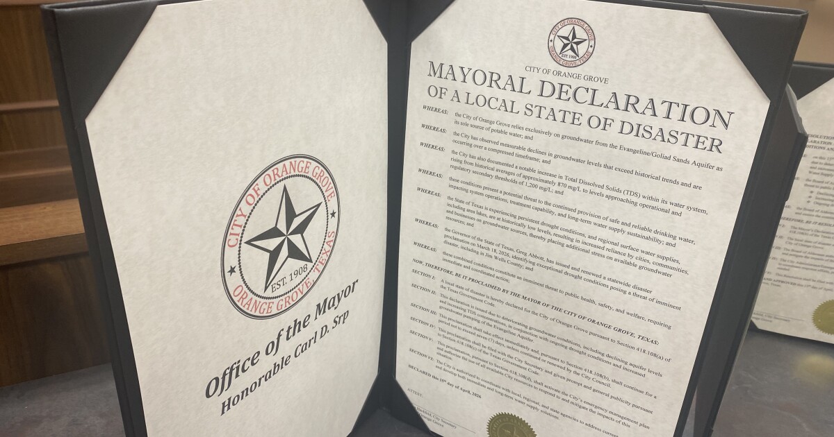 Orange Grove city leaders declare a local state of disaster