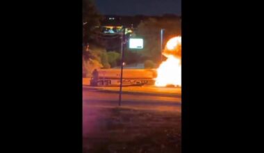 Tanker truck in Texas erupts into fiery blaze after collision