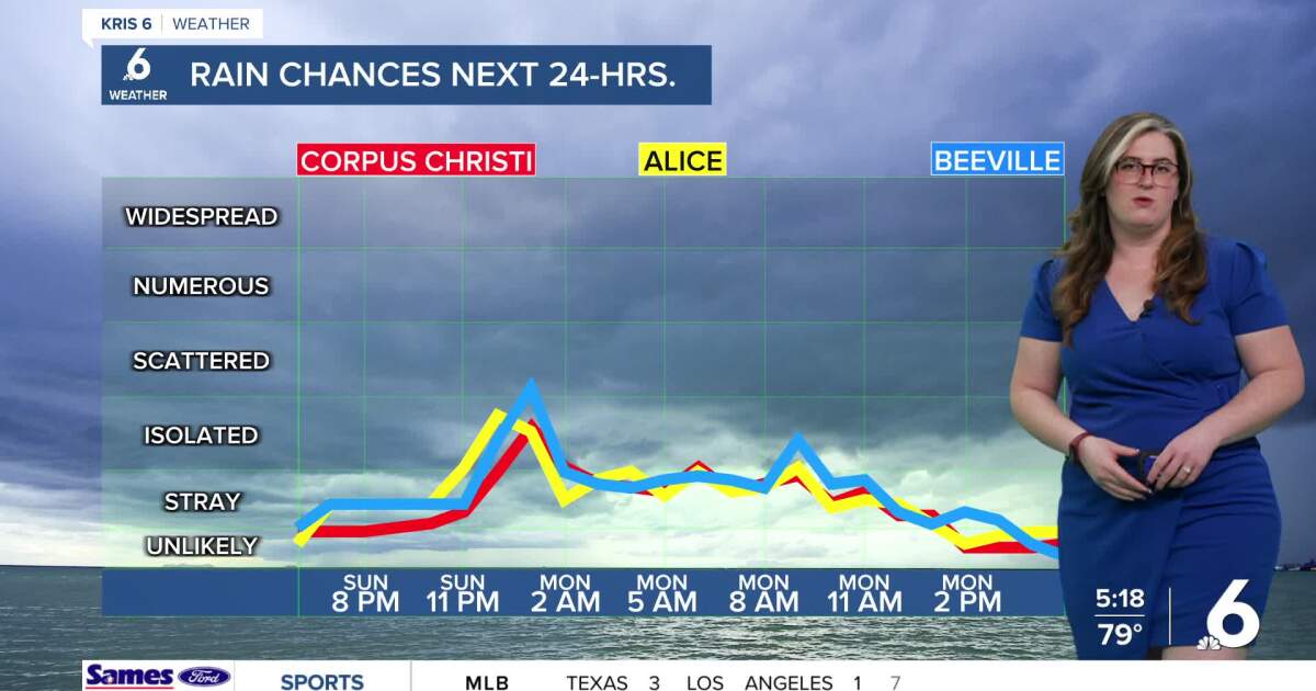 Abundant humidity will keep a daily chance of passing showers in the forecast