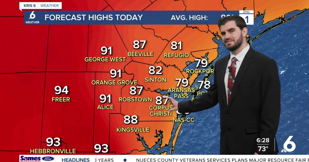 A warm and breezy start to April, with rain chances increasing for this weekend