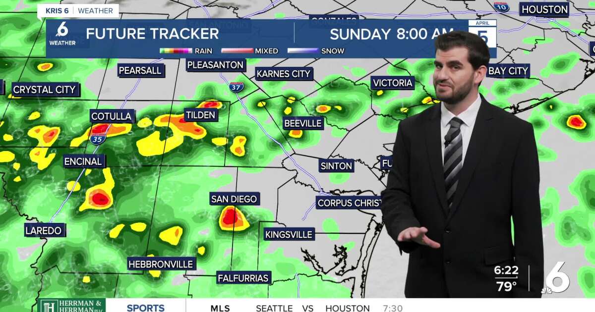 The cold front is here and we're looking at a soggy Easter Sunday in its wake