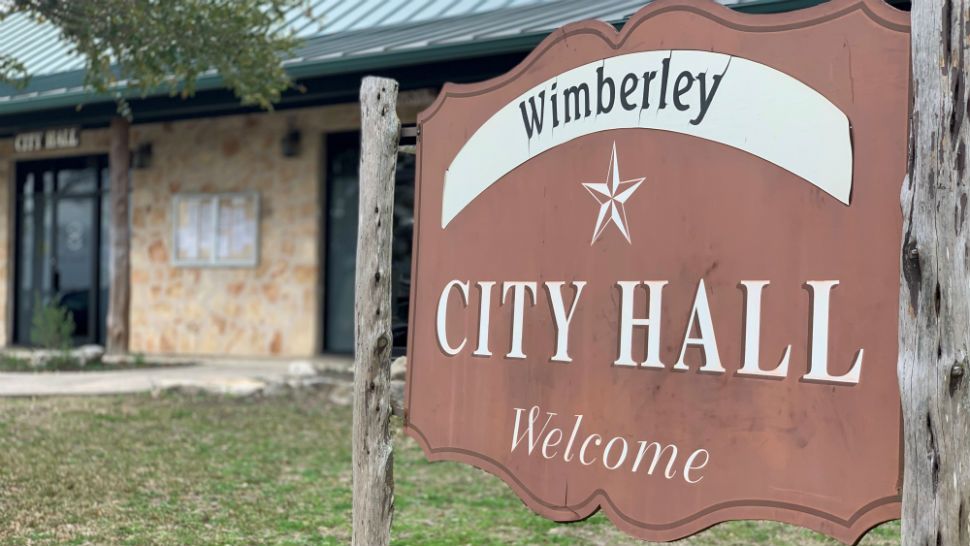 Wimberley City Hall sign. (Spectrum News 1)