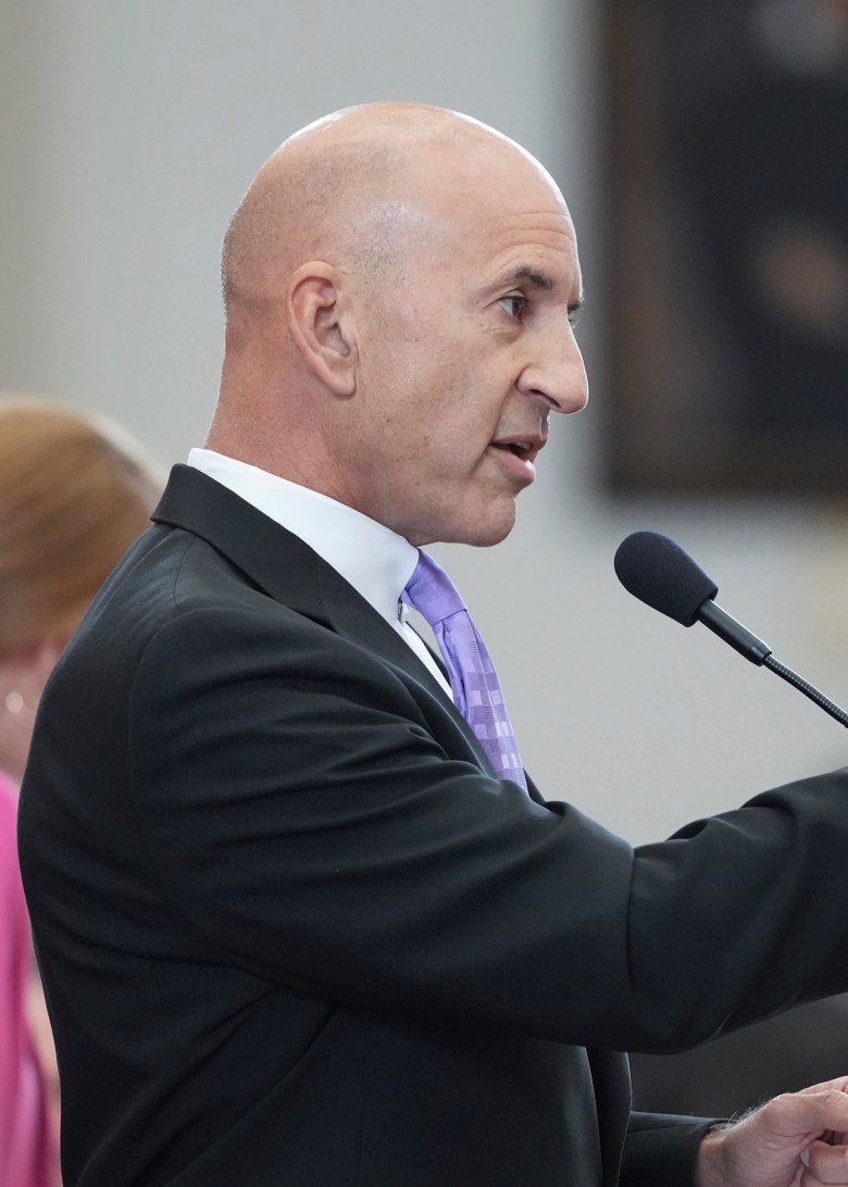 State Rep. Matt Shaheen, R-Plano, speaks on the House floor in Austin on April 17, 2025.