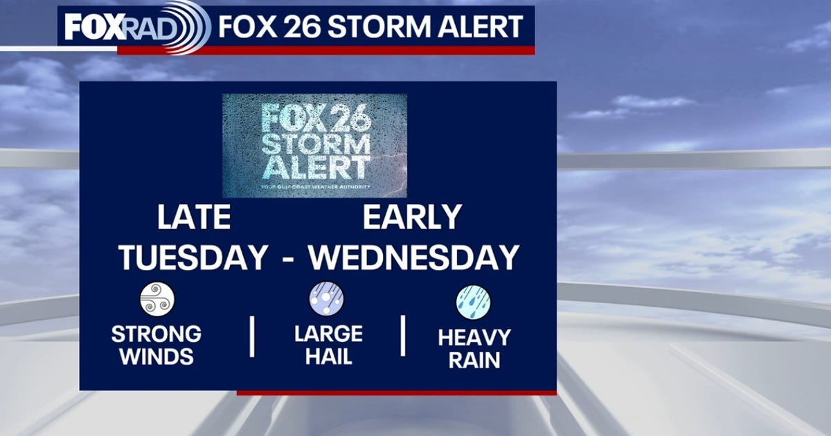 Houston weather: Daily storm threat to begin on Tuesday, FOX 26 Storm Alert for Tuesday night